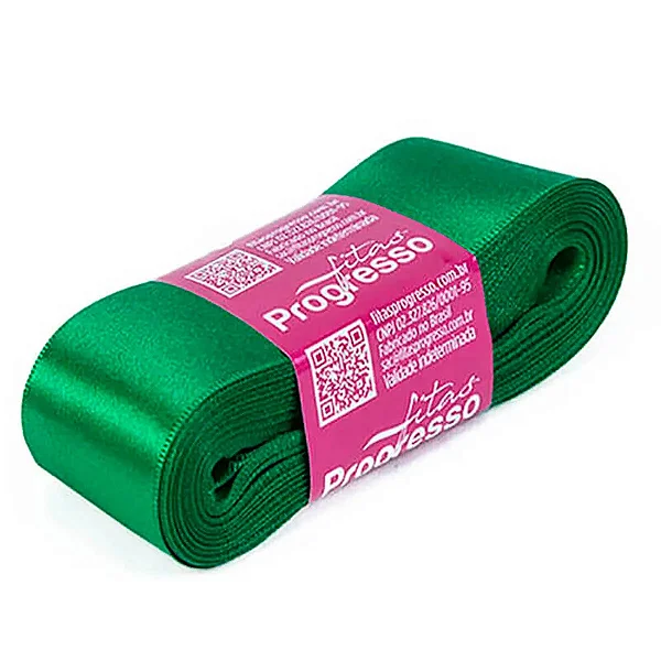 Fita de Cetim 38mm-Cor 217-Verde Bandeira c/ 10metros