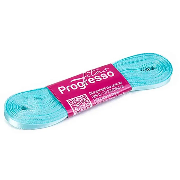 Fita de Cetim 07mm- Cor 247-Azul Tiffany c/ 10metros