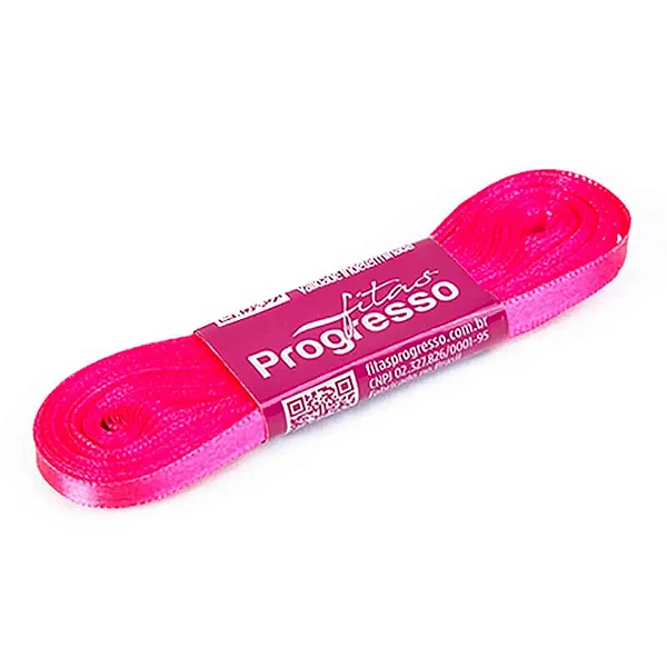 Fita de Cetim 07mm-Cor 279-Rosa Cítrico c/ 10metros