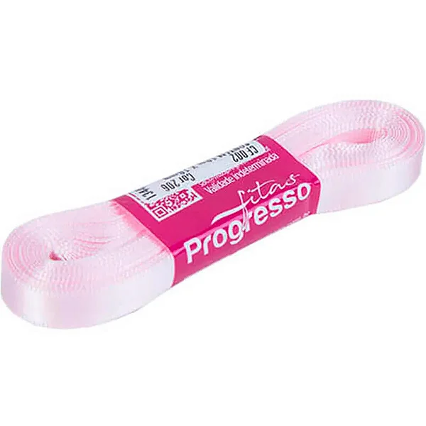 Fita de Cetim 10mm- Cor 206-Rosa Claro c/ 10metros