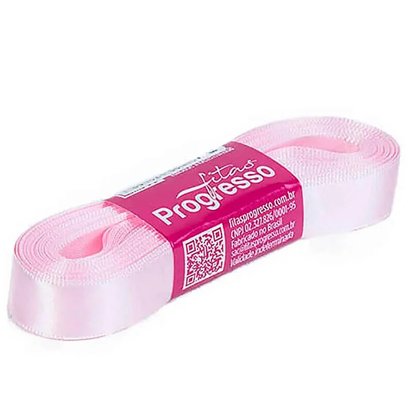Fita de Cetim 15mm-  Cor 206-Rosa Claro c/ 10metros