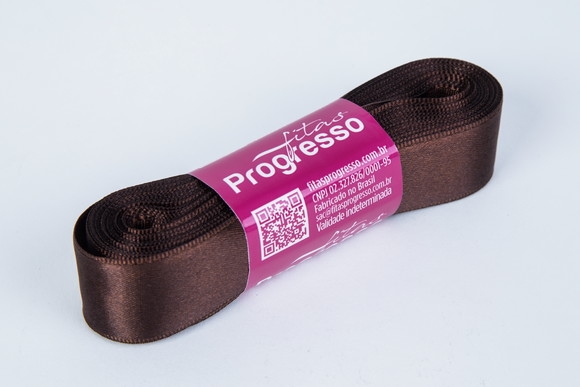 Fita de Cetim 22mm- Cor 1391 Marrom Conhaque c/ 10metros