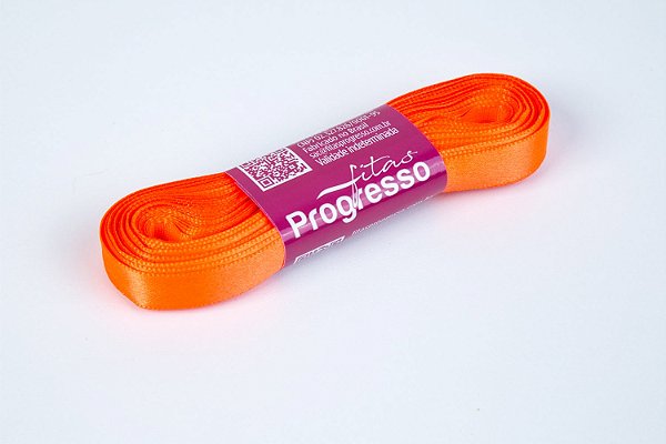 Fita de Cetim 10mm-Cor 278-Laranja Cítrico c/ 10metros