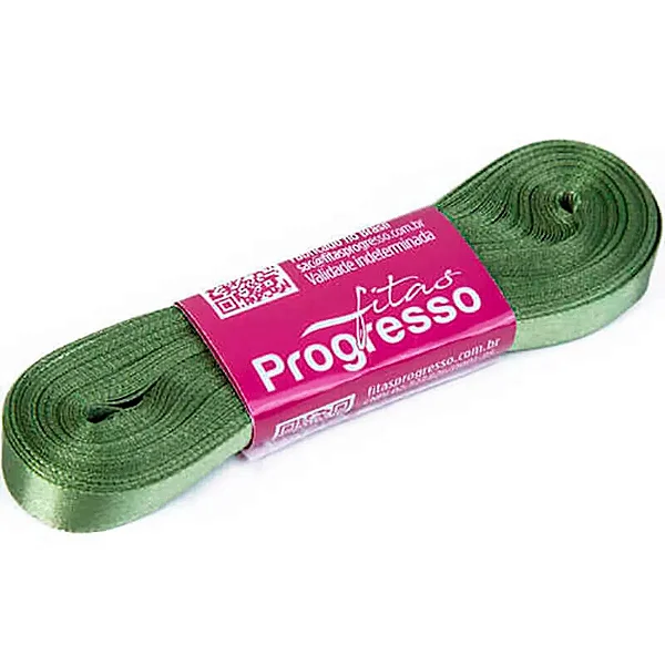 Fita de Cetim 10mm-Cor 249-Verde Militar c/ 10metros