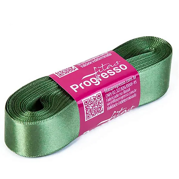 Fita de Cetim 22 mm- Cor 249-Verde Militar c/ 10metros