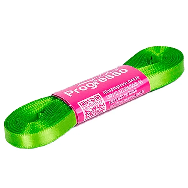 Fita de Cetim 07mm- Cor 677-Verde Folha  c/ 10metros
