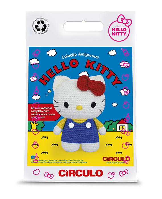 Kit Amigurumi Hello Kitty Cor 1-Blusa Amarela