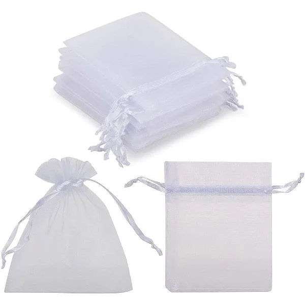 Saco de Organza 14x20 -Cor-Branco c/ 10 unid.