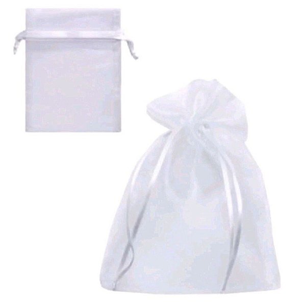 Saco de Organza 16x22 -Cor-Branco c/ 10 unid.