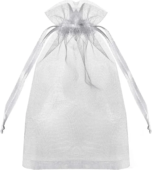 Saco de Organza 17x30 -Cor-Branco c/ 10 unid.