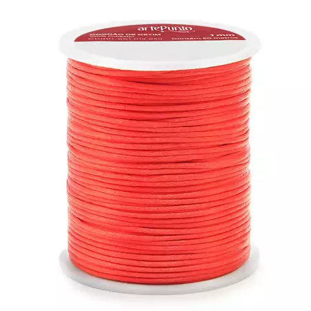 Cordão de Cetim CD001-1mm Cor-162-Laranja Neon C/50mts