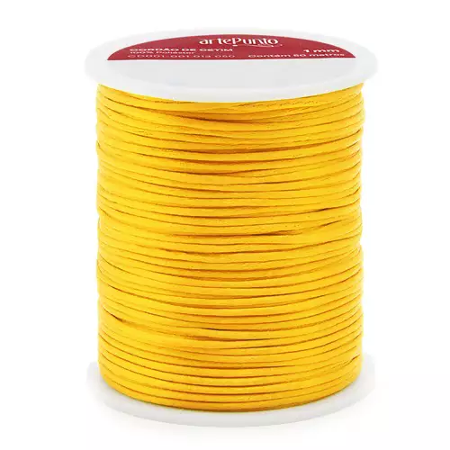 Cordão de Cetim CD001-1mm Cor-006-Amarelo Canário C/50mts