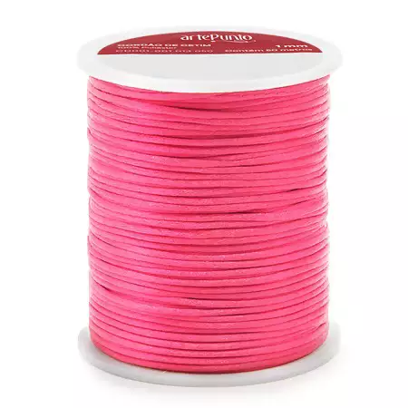 Cordão de Cetim CD001-1mm Cor-158-Rosa Neon C/50mts