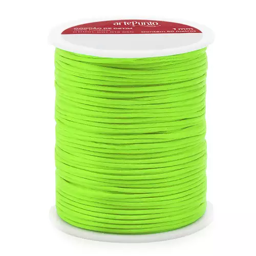 Cordão de Cetim CD001-1mm Cor-160-Verde Neon C/50mts