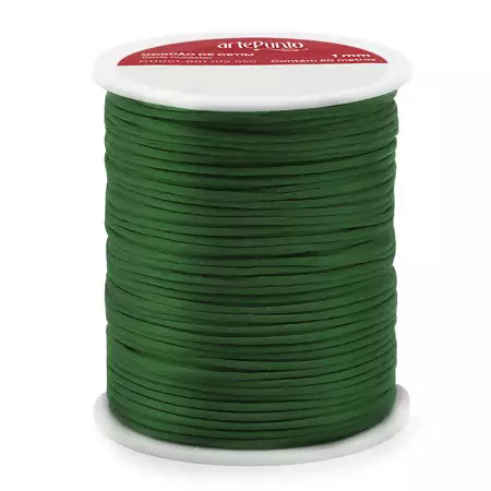 Cordão de Cetim CD001-1mm Cor-154-Verde Escuro C/50mts