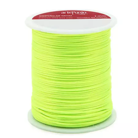 Cordão de Cetim CD001-1mm Cor-164-Amarelo Neon C/50mts