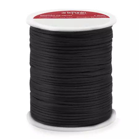 Cordão de Cetim CD001-1mm Cor-016-Preto C/50mts