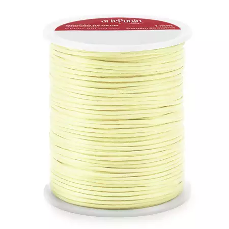 Cordão de Cetim CD001-1mm Cor-163-Amarelo Claro C/50mts