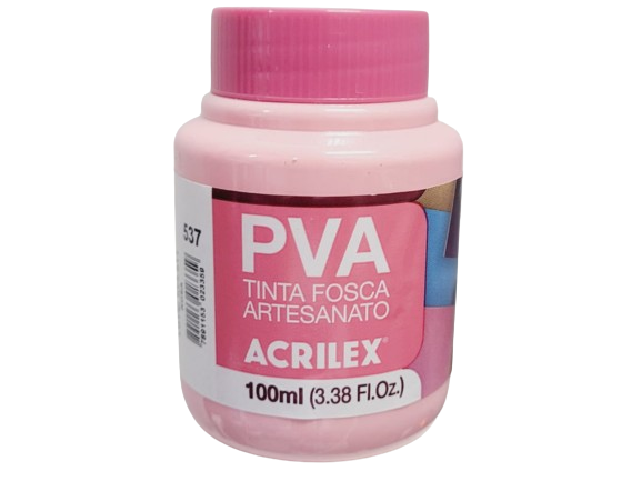 Tinta PVA Fosca Artesanato 100ml Cor-537-Rosa