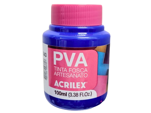 Tinta PVA Fosca Artesanato 100ml Cor-543-Azul Ultramar