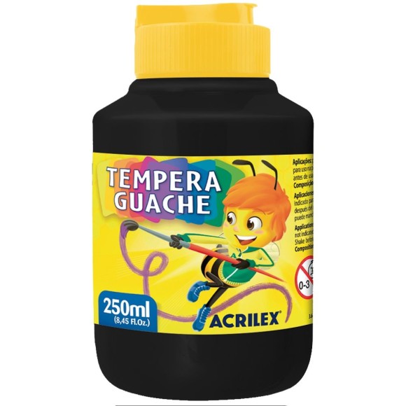 Tempera Guache Cor-520-Preto 250ml