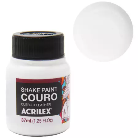 Tinta Shake Paint Couro Acrilex Cor-519-Branco