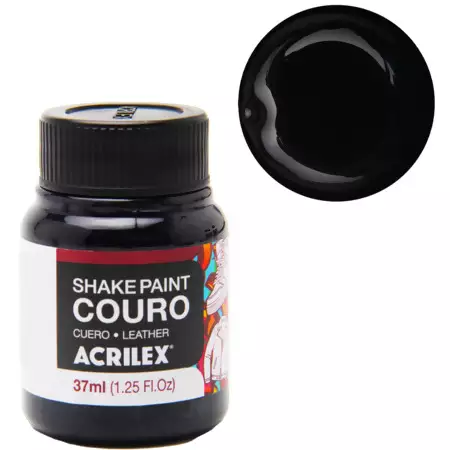 Tinta Shake Paint Couro Acrilex Cor-520-Preto