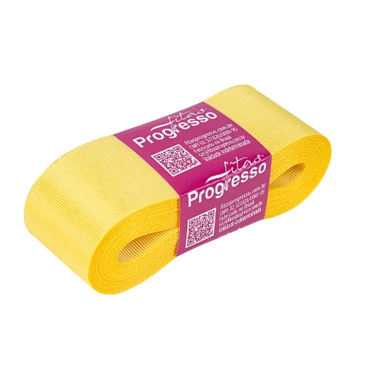 Fita De Gorgurão 38mm Cor-242-Amarelo Canário