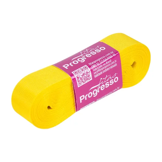 Fita De Gorgurão 22mm Cor-763-Amarelo Gema