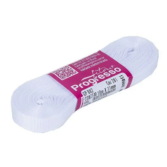 Fita De Gorgurão 11mm Cor-201-Branco