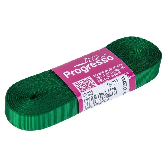 Fita De Gorgurão 11mm Cor-217-Verde Bandeira