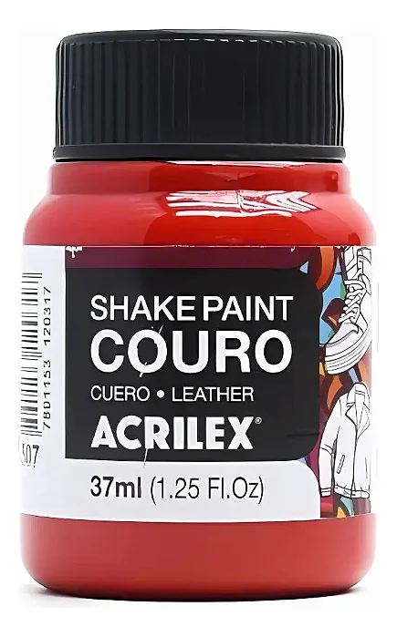 Tinta Shake Paint Couro Acrilex Cor-507-Vermelho Fogo