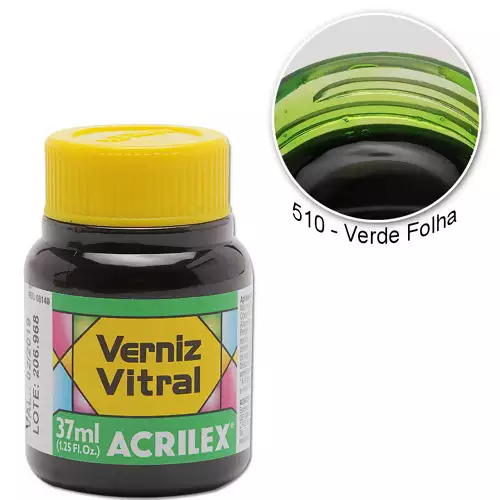 Verniz Vitral Acrilex 37ml Cor-510-Verde Folha