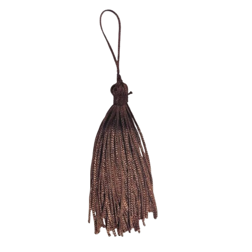Pingente Pompom Tassel 7cm -Cor-290-Marrom Havana c/ 10 unidades