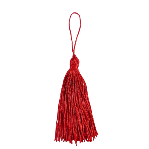 Pingente Pompom Tassel 7cm -Cor-145-Vermelho c/ 10 unidades