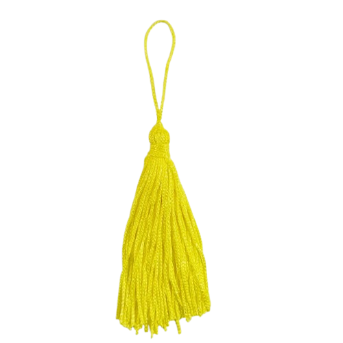 Pingente Pompom Tassel 7cm -Cor-106-Amarelo Gema c/ 10 unidades