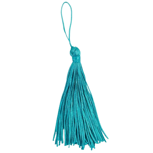 Pingente Pompom Tassel 7cm -Cor-349-Turquesa Escuro c/ 10 unidades