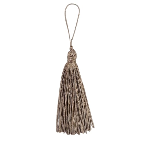 Pingente Pompom Tassel 7cm -Cor-008-Bege Camurça c/ 10 unidades