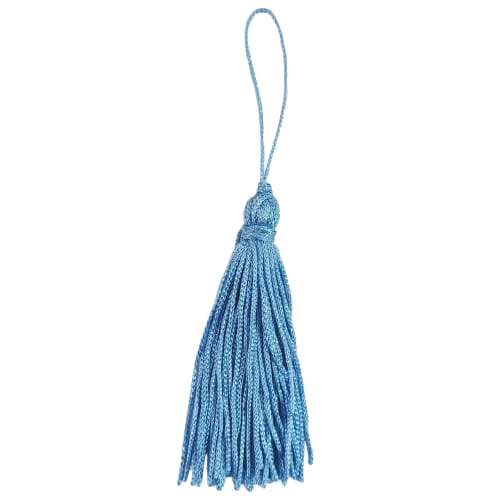 Pingente Pompom Tassel 7cm -Cor-182-Azul Hortênsia c/ 10 unidades