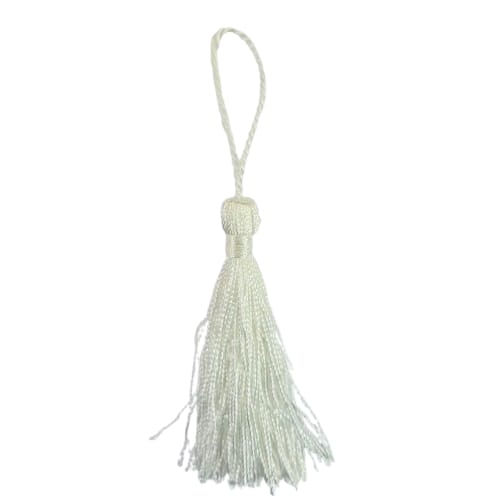 Pingente Pompom Tassel 7cm -Cor-101-Branco c/ 10 unidades