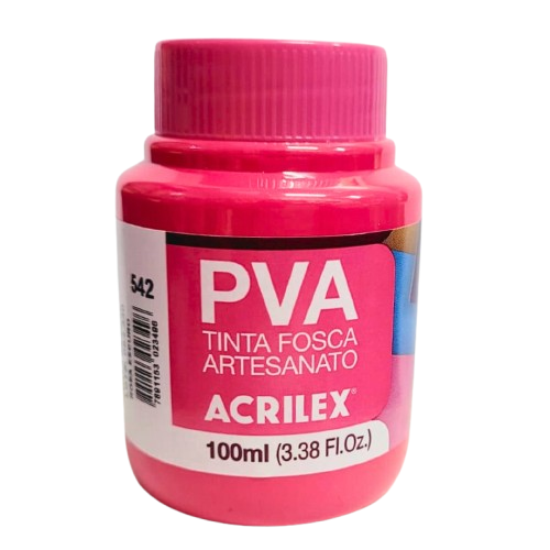Tinta PVA Fosca Artesanato 100ml Cor-542-Rosa Escuro
