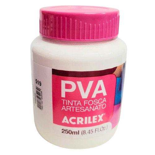 Tinta PVA Fosca Artesanato 250ml Cor-519-Branco