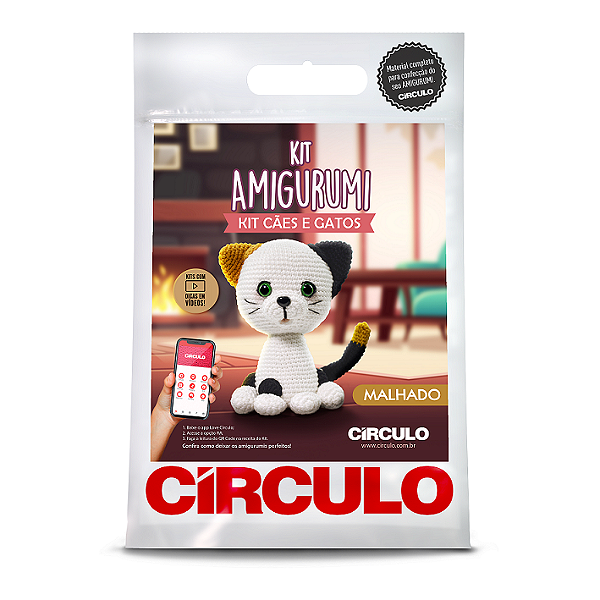 Kit Amigurumi - Coleção Cães e Gatos: Malhado Cor 6
