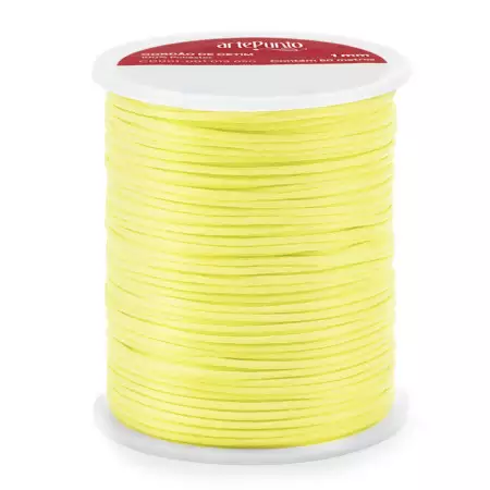 Cordão de Cetim CD001-1mm Cor-004-Amarelo C/50mts