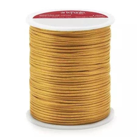 Cordão de Cetim CD001-1mm Cor-054-Dourado  C/50mts