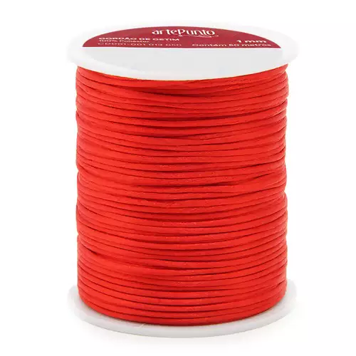 Cordão de Cetim CD001-1mm Cor-014-Vermelho C/50mts