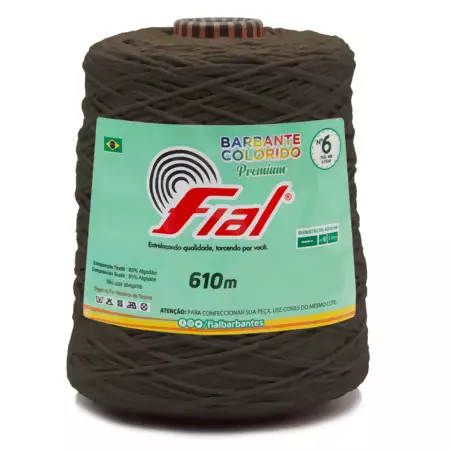 Barbante Colorido Premium Fial N.06 610mts Cor-35-Marrom