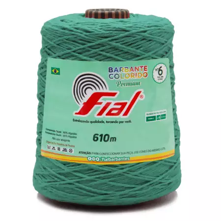 Barbante Colorido Premium Fial N.06 610mts Cor-49-Verde Jade