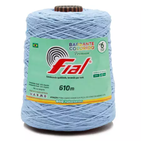 Barbante Colorido Premium Fial N.06 610mts Cor-53-Azul Claro