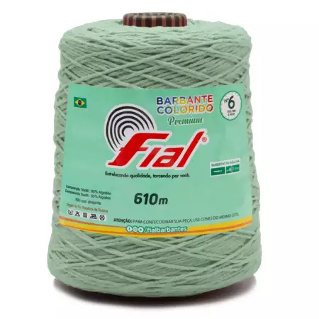 Barbante Colorido Premium Fial N.06 610mts Cor-43-Verde Água